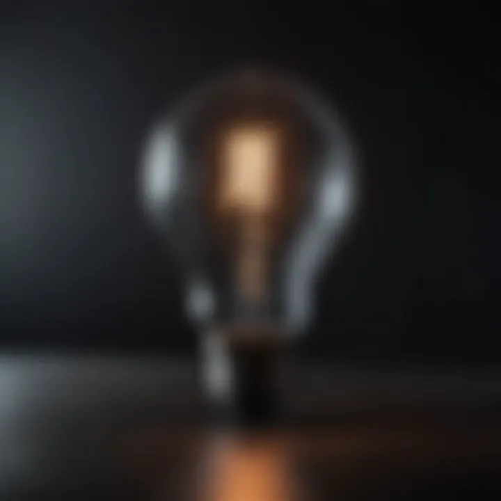 A light bulb illuminating a dark space indicating moments of clarity