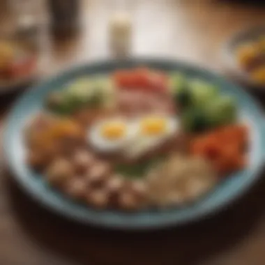 Nutrient-Dense Meal Arrangement A perfectly arranged plate displaying nutrient-dense foods designed for optimal performance.