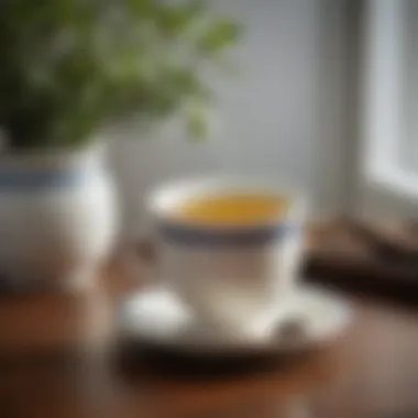 Aromatic Elixir of Oolong Tea Freshly brewed oolong tea in a delicate porcelain cup
