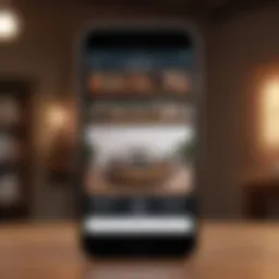 A sleek interface showcasing an online selling application on a smartphone.