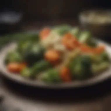 Freshly steamed vegetables on a plate