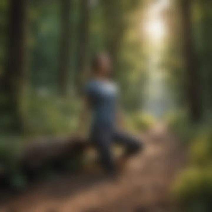 Person doing relaxing post-work stretch outdoors