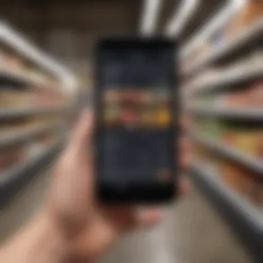 Smartphone displaying a grocery list app