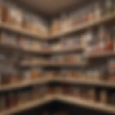 Efficiency in Kitchen Organization Organized pantry shelves with labeled containers