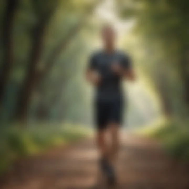 Man jogging in a scenic outdoor setting