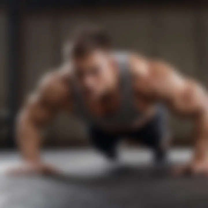 Athletic man performing plank exercise