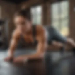 Athletic woman performing plank variation