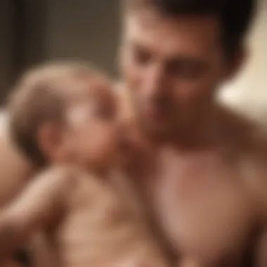 Managing belly button bleeding - Parent comforting newborn