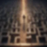 Illustration depicting a path to success through a maze of challenges