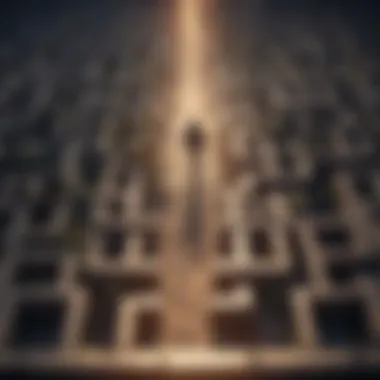 Illustration depicting a path to success through a maze of challenges