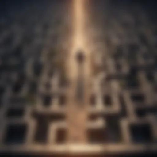 Illustration depicting a path to success through a maze of challenges