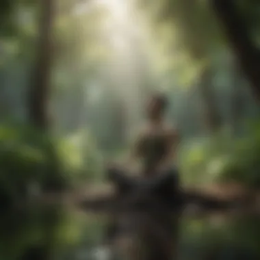Finding Peace Within A person meditating amidst greenery reflecting inner peace