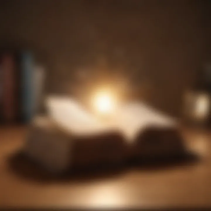 Illustration of a book opening to reveal a glowing light, signifying the illumination and healing that comes from reading