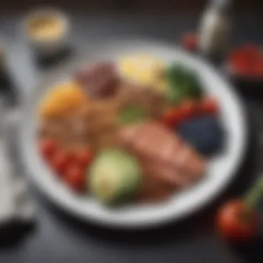 Nutrient-Rich Diet Illustration of a healthy meal with balanced nutrients