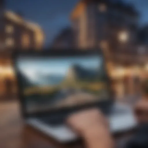 A user navigating a travel website on a laptop