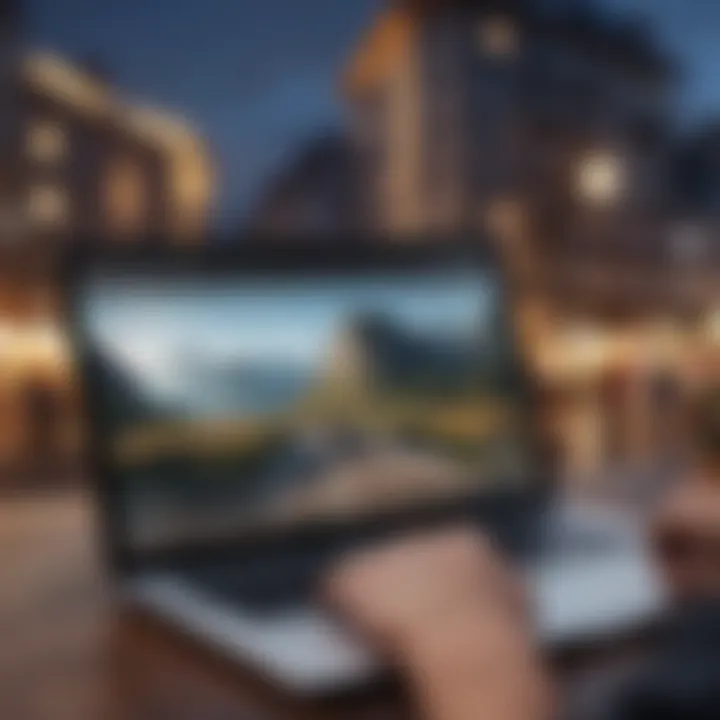 A user navigating a travel website on a laptop