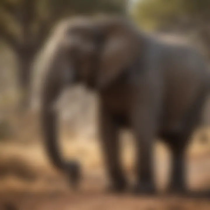 Personalized wildlife encounter with an elephant