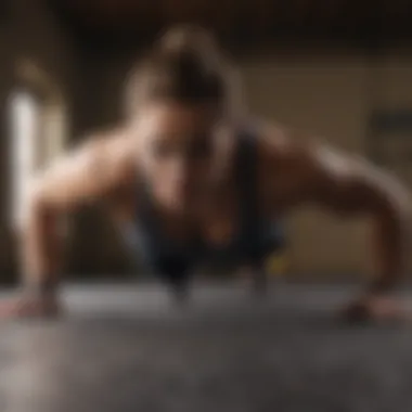 Silhouette of a person doing push-ups