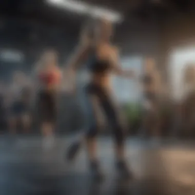 A Group Engaged in an Energetic Workout Session Dynamic Exercise Routine
