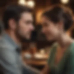 A couple engaged in deep conversation, highlighting emotional connection and understanding.