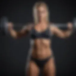Sculpted physique silhouette with weight barbell