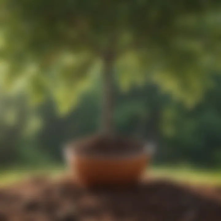 Illustration showcasing the growth of a seed into a flourishing tree