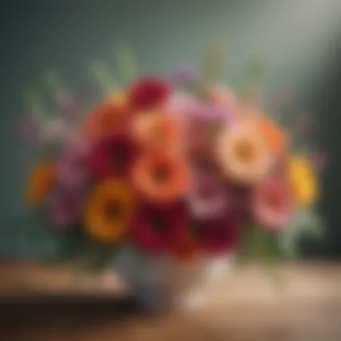 Blossoming Self-Care Illustration of a vibrant bouquet of flowers symbolizing self-care and rejuvenation