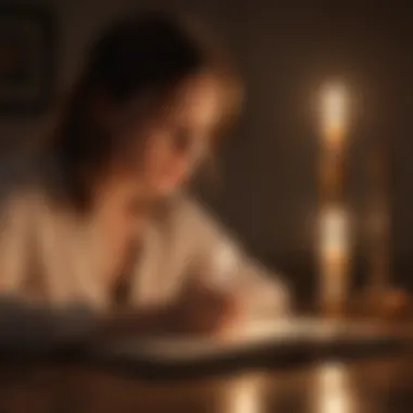 Luminary Self-Reflection Illustration of a person journaling by candlelight for self-reflection