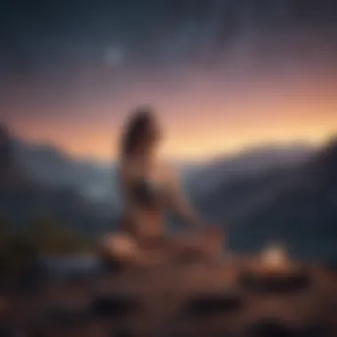 Celestial Yoga Journey Illustration of a person practicing yoga under a starlit sky