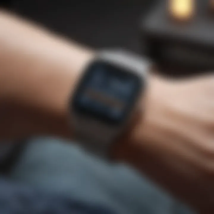 Smartwatch displaying reminder notifications