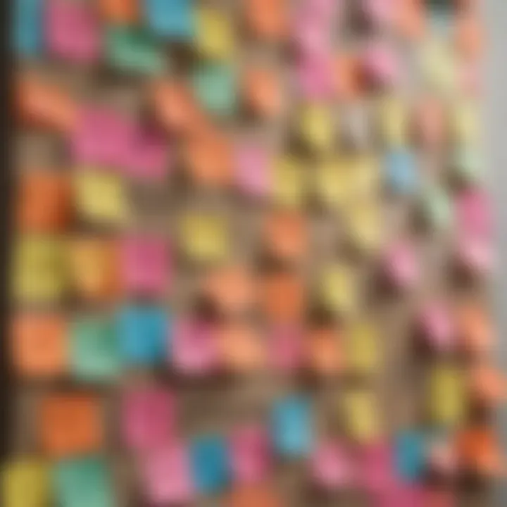 Colorful sticky notes with uplifting phrases written on them