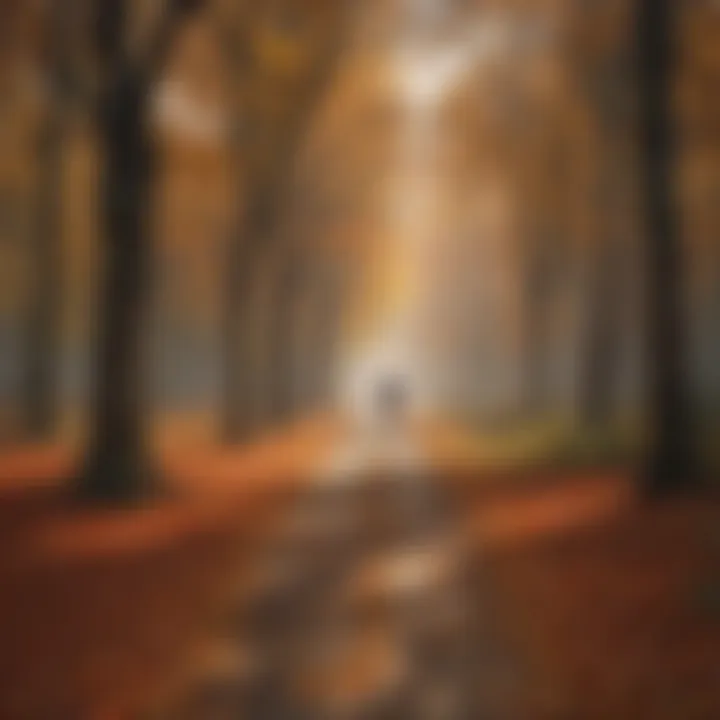 Walking in a park during autumn