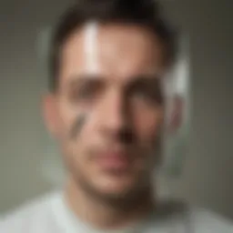 Reflection in broken mirror symbolizing distorted self-image