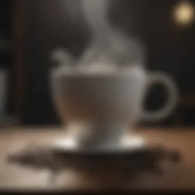 Invigorating Aroma of Black Coffee Steam rising from a freshly brewed cup of black coffee