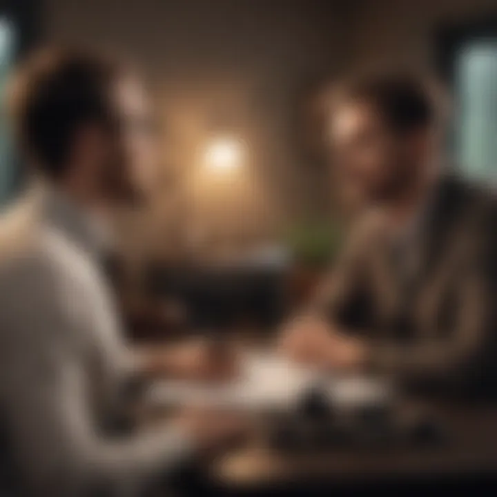 A confident candidate presenting themselves during an interview