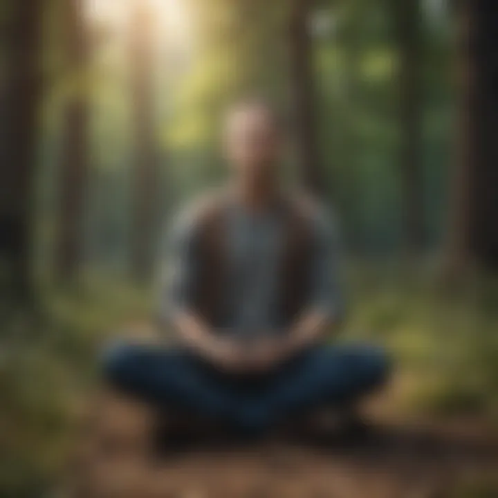 A person meditating in nature, illustrating mindfulness