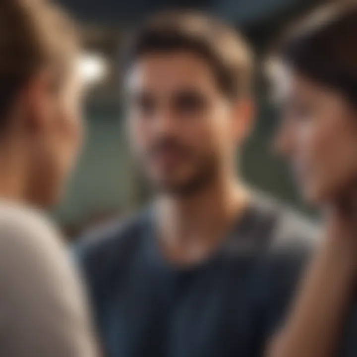 A group of diverse individuals sharing ideas in a supportive environment