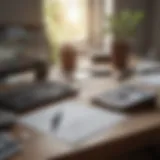 Creative budgeting tools on a desk
