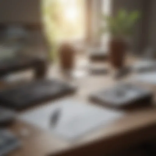 Creative budgeting tools on a desk