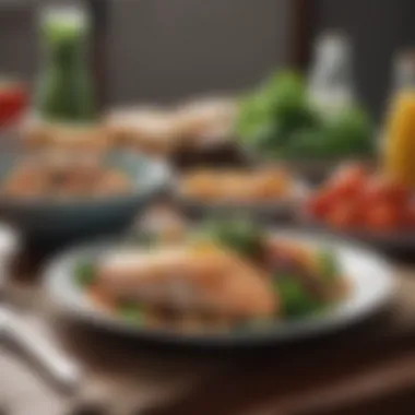 Healthy Meal Choices for Fat Management A balanced meal showcasing healthy food choices
