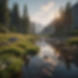 A serene landscape representing tranquility and positive mindset