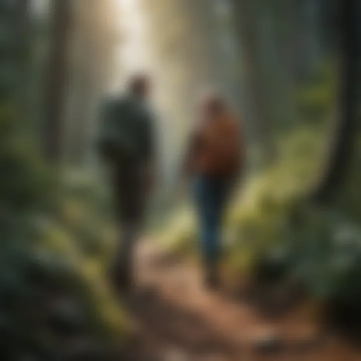 Couple hiking in nature