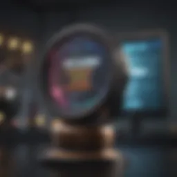 Illustration of keyword research tools displayed on a digital screen