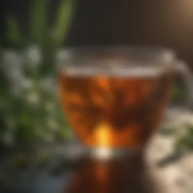 A close-up of a refreshing herbal tea cup