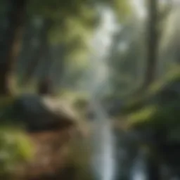 A serene landscape promoting mindfulness and tranquility