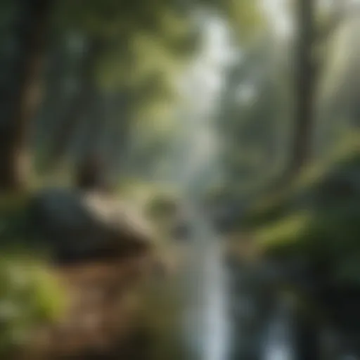 A serene landscape promoting mindfulness and tranquility