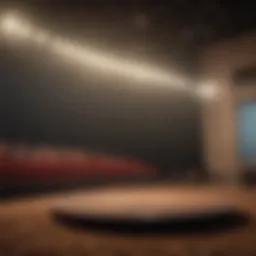 A vibrant stage setting with an audience engaged in listening to a speech