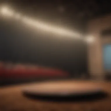 Engaging Stage Setting A vibrant stage setting with an audience engaged in listening to a speech