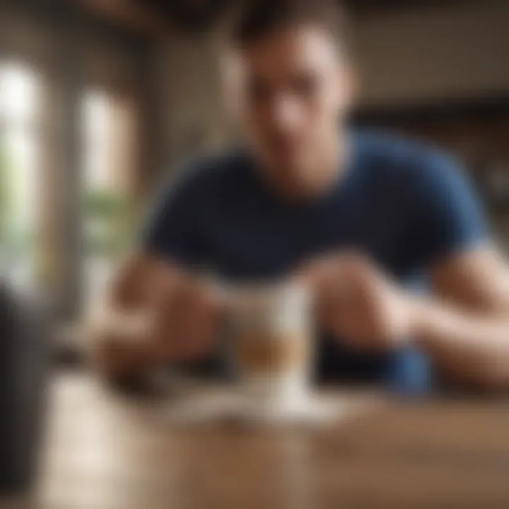 A runner enjoying coffee before the run