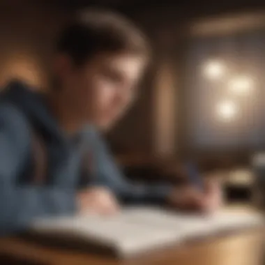 Reflecting on Quotes for Deeper Understanding A student reflecting with a notebook and quotes